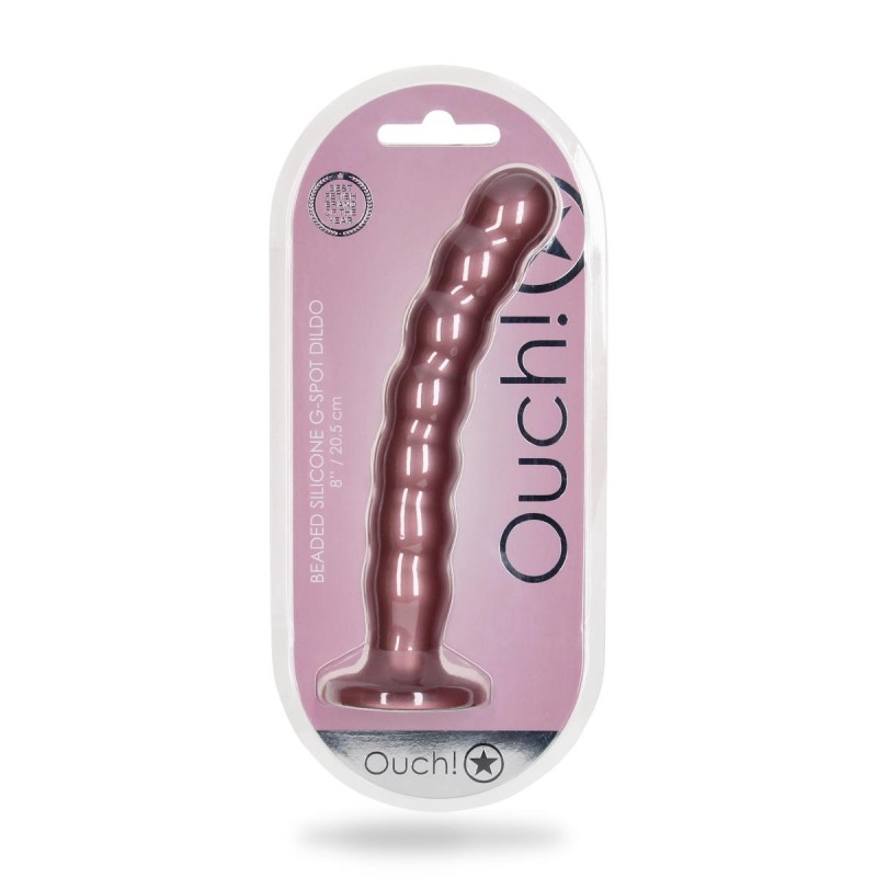 Beaded G-Spot Dildo - 8'' / 20,5 cm - Rose Gold